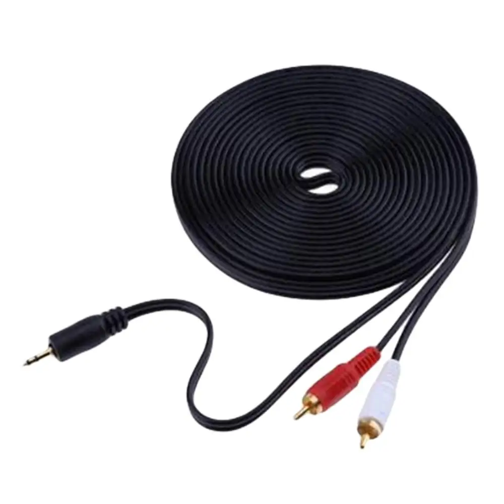 200 шт./лот Мини 3 5 мм штекер к 2 RCA штекеру музыкальный стерео аудио адаптер кабель