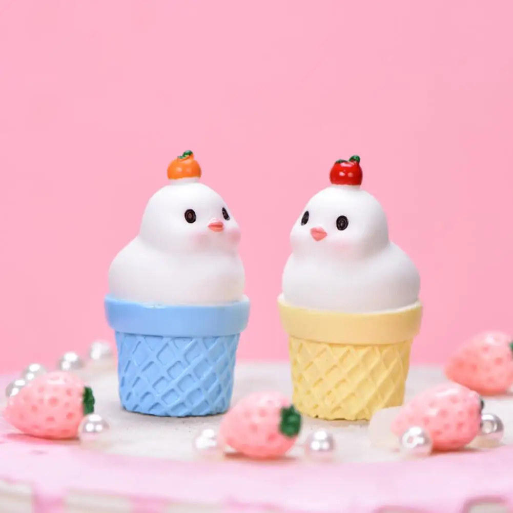 Миниатюрная статуэтка в виде птицы цыпленка мороженого конусная модель