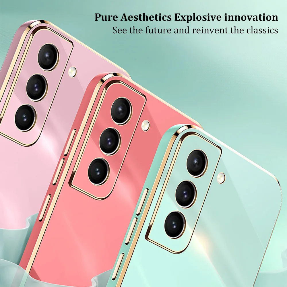 anti knock plated phone case for samsung s21 ultra plus s20 fe full cover case for samsung s22 ultra plus shockproof thin coque free global shipping