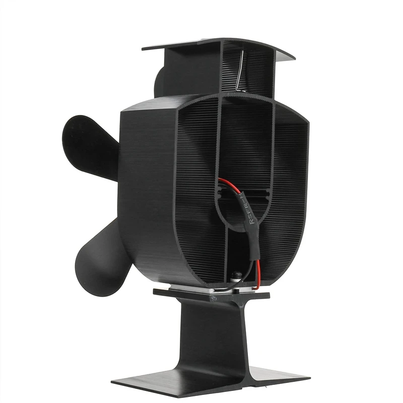 

5 Blades Fireplace Fan Efficient Heat Eco Stove Top Fan Heat Powered Stove Fan Log Wood Burner Ecofan Quiet Black Household Item
