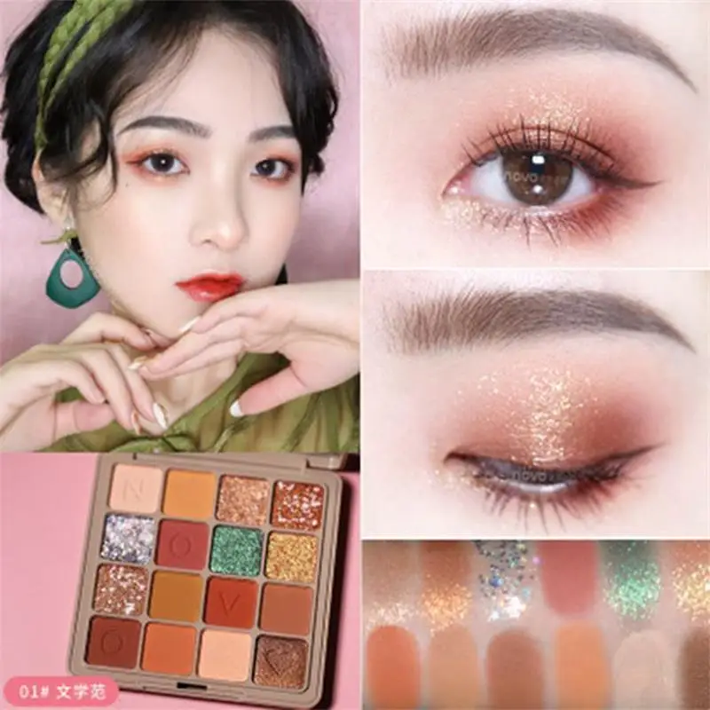 

Профессиональные мерцающие матовые тени для век, 16 цветов, палитра, не размазывается, долговечная косметика, набор для красоты и стойкого ма...