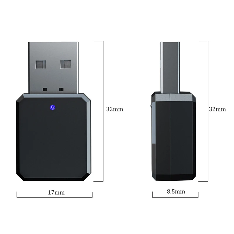 Адаптер аудиоприемника KN318 Bluetooth Совместимость 5 1 двойной выход AUX USB стерео для