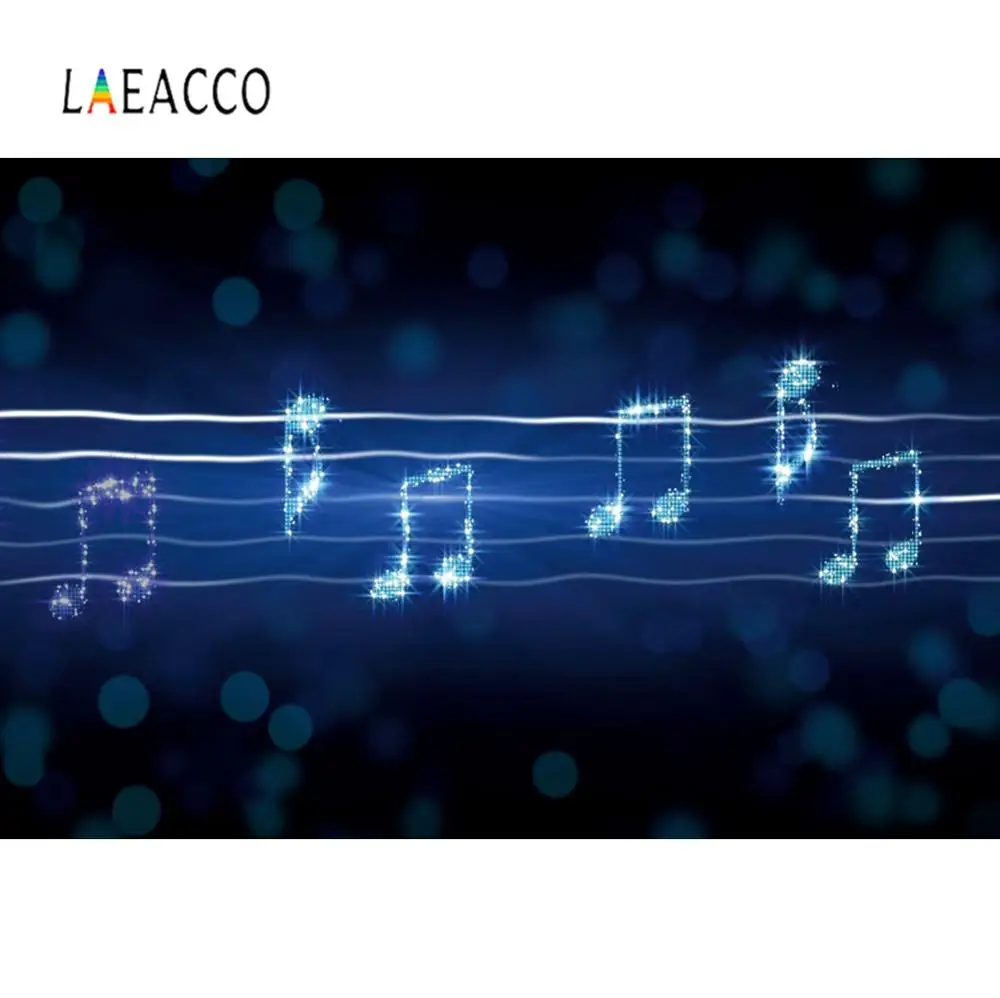 Laeacco фотофоны темные блестящие музыкальные ноты горошек Любовь вечерние Детские