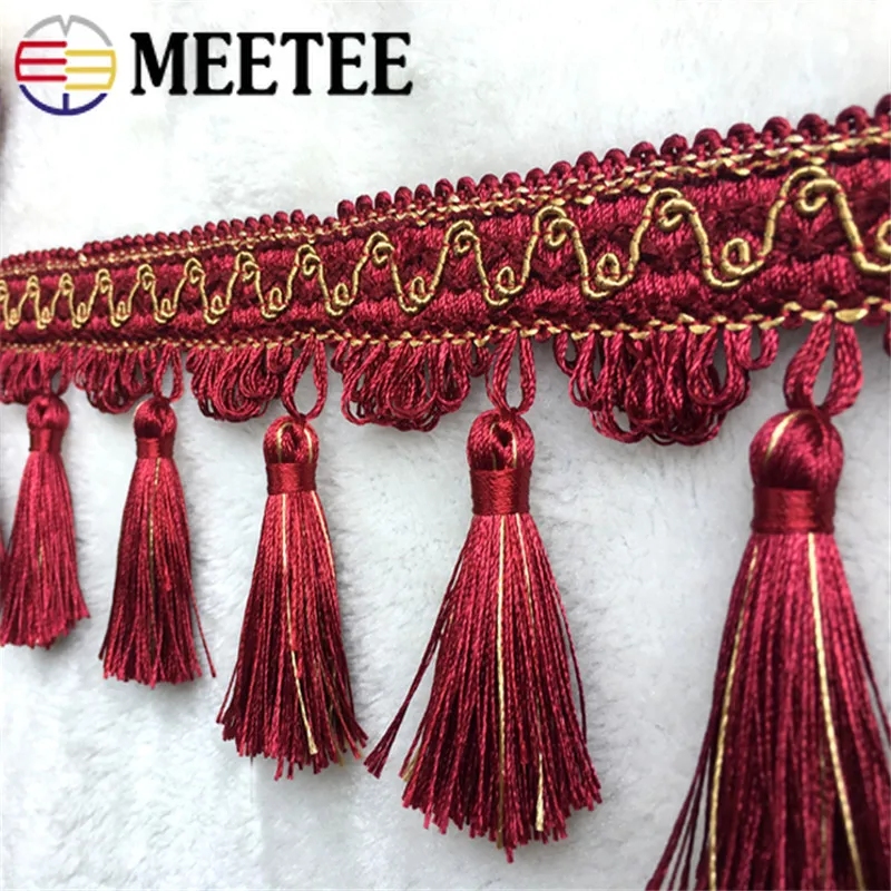 1\2m Meetee 10cm Polyester Tassel Lace Trim DIY Handmade Curtain Textile Pillow Hanging Fringe Wedding Accessories Sofa Decor | Дом и сад