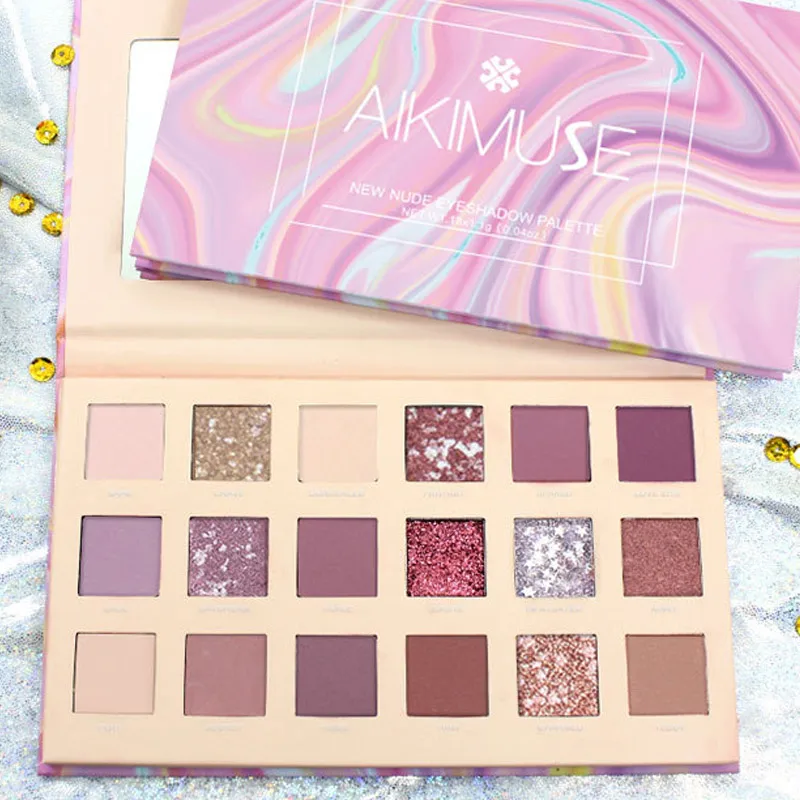 

18 Colors Shining Matte Eyeshadow Sequin Waterproof Smoky Eye Shadow Palette MPwell