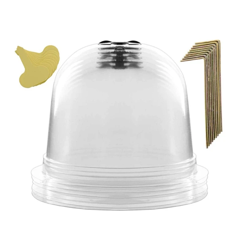 

6 Packs 8 Inches Garden Greenhouse Bell Cloche Dome Plant Bell Protector Cover