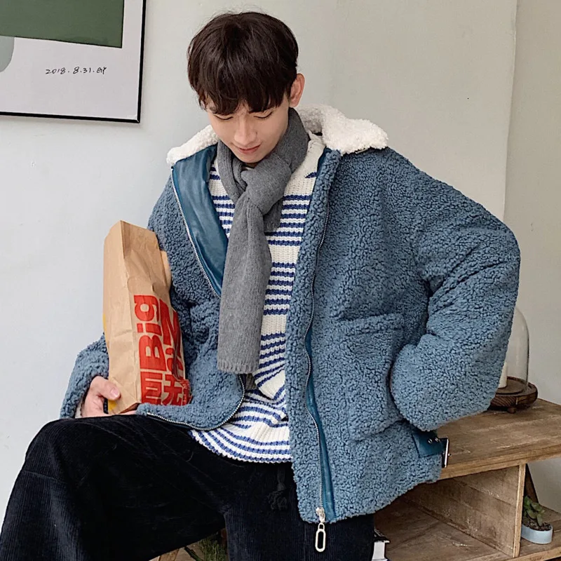 Зимняя мужская и женская одежда для влюбленных с овечьей шерстью утепленная