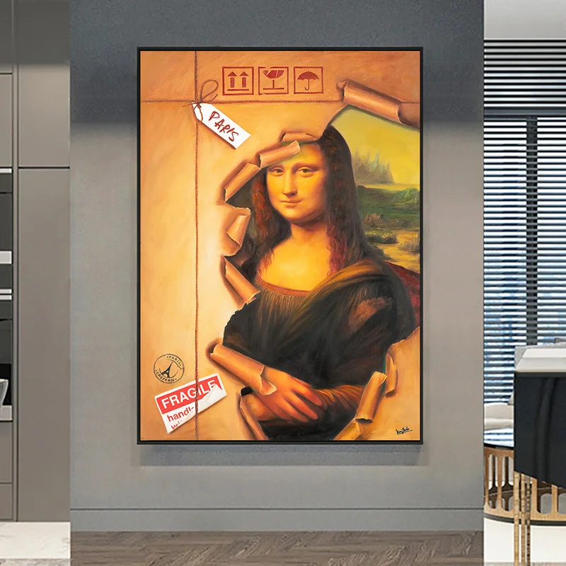 Картина на холсте Мона Лиза популярное искусство Настенная картина для декора