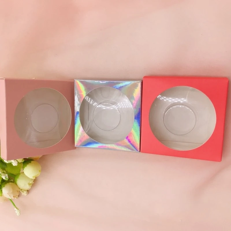 Накладные ресницы с логотипом под заказ квадратная коробка круглыми лотками 3