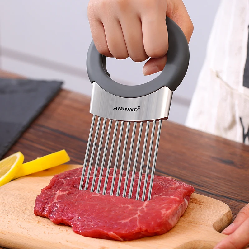 AMINNO вилка для лука держатель из нержавеющей стали томатная овощерезка
