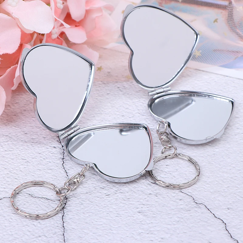 

1pc New Metal Folding Mirror Key Ring Keychain Portable Compact Cosmetic
