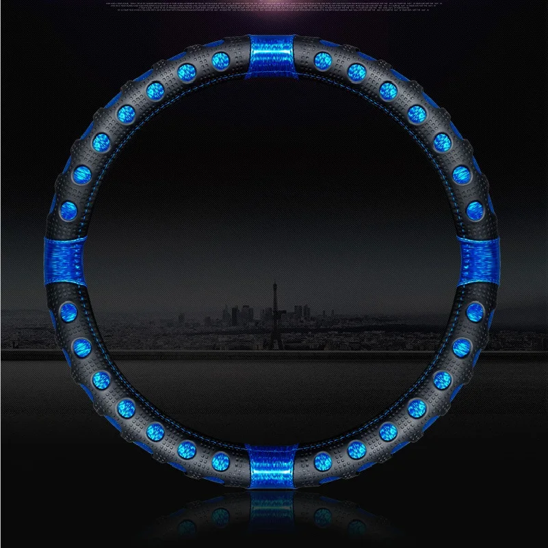 Модный кожаный чехол для руля автомобиля с лазерной обработкой 38 см