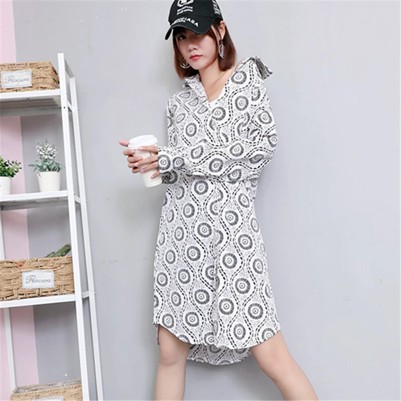 

2021 Spring Fashion New Printed Lapel Single-Breasted Long-Sleeved Temperament Loose And Simple Women's Shirt Trend H454