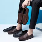 Мужские мокасины из натуральной кожи, повседневные кожаные туфли в итальянском стиле, удобные мокасины для вождения, 2019