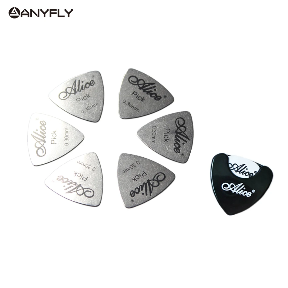 6 stücke alice edelstahl dreieck form picks alice picks halter metall gitarre elektrische gitarre geschwindigkeit rock picks 03mm free global