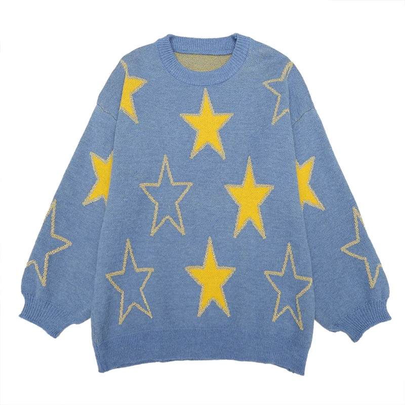 

New fashion loose outer wear lantern sleeves knit long sleeve wild sweater