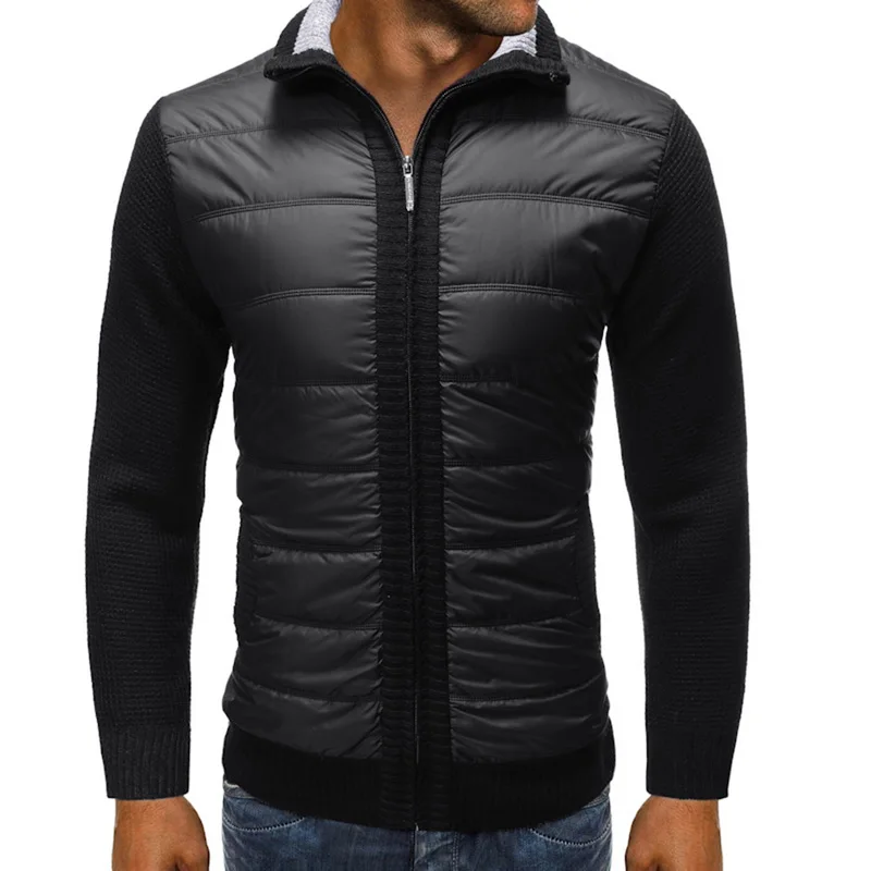 ADISPUTENT2019New мужской толстый свитер пальто на зиму и осень пуховое черный синий