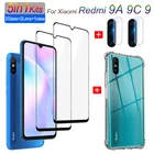 3-5 шт стекло + чехол для Xiaomi Redmi9 9A 9C Защитная пленка для экрана redmi 9 A C защитная пленка Redmi-9 9a 9c закаленное стекло redmi9a стекло ксиоми редми 9 9а 9c