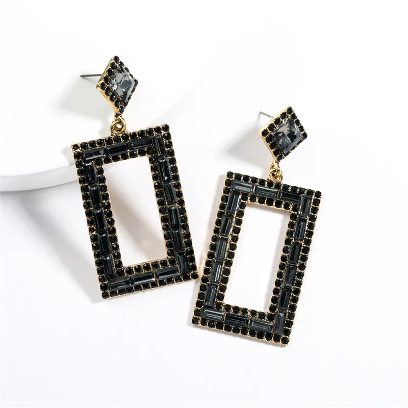 Модные серьги капли квадратной формы блестящие Женские аксессуары ювелирные