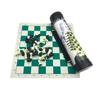 board game cylindrical chess games set portable outdoor sports chess games shoulder straps travel plastic entertainment pieces