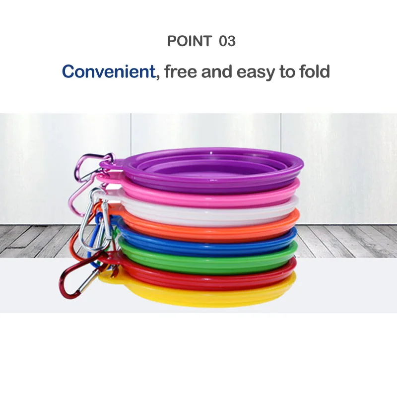 Dog Feeder Bowls Portable Collapsible Food Container With Hook Folding Pet Silicone Plates Tablewares For Worry-free Travel | Дом и сад