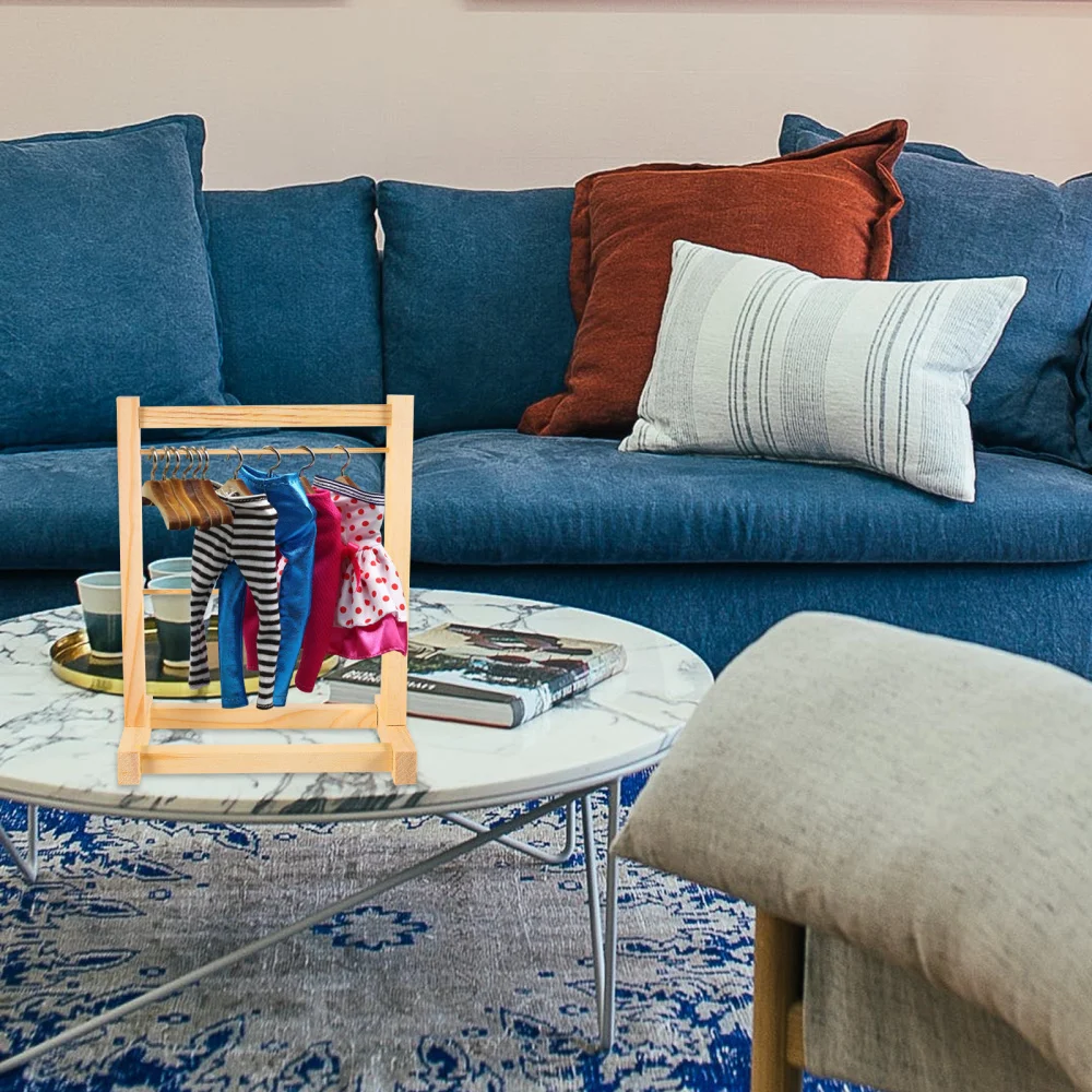 

1Pc Double-layer Doll Clothes Hanger Doll Clothing Shelf Doll Garment Holder