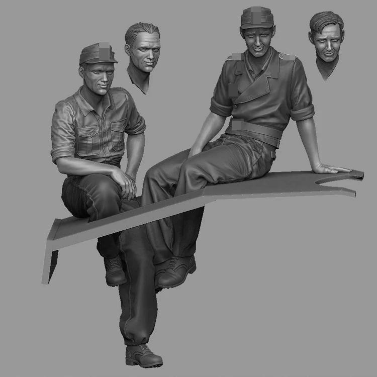 

1/35 Resin Model figure GK Soldier StuG crew at rest set Military theme of World War II Unassembled and unpainted kit