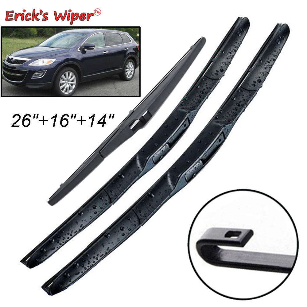 

Erick's Wiper Front & Rear Wiper Blades Set For Mazda CX-9 CX9 MK1 2006 - 2015 Windshield Windscreen Window 26"+16"+14"