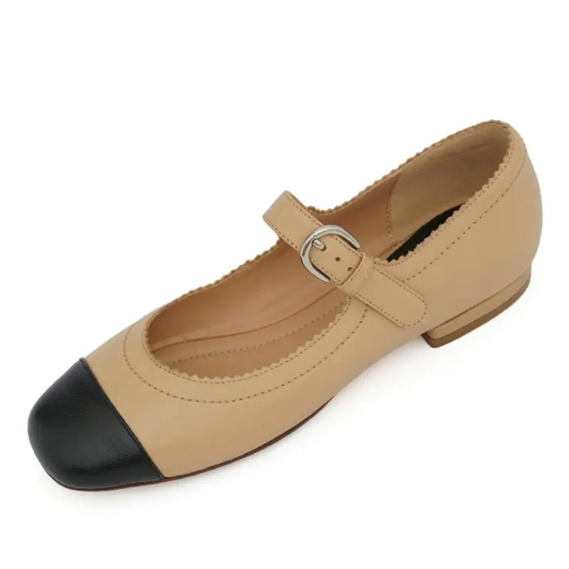 

Luxury Shoes Woman Celebrity Style Color Matching Mary Jane Comfortable Flats Shoes Lady Soft Loafers Zapatos De Mujer TB99