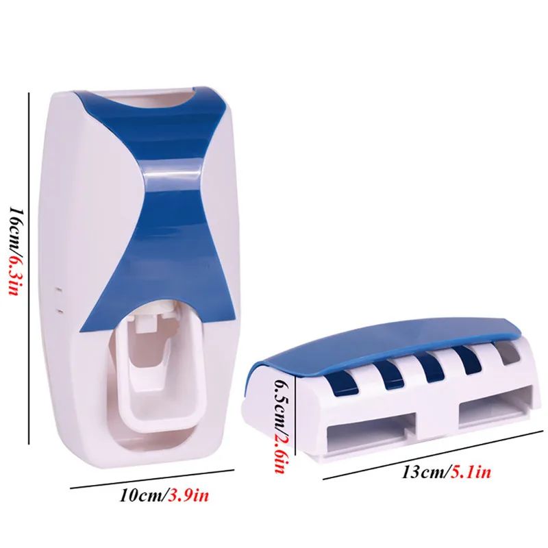 

Toothpaste Automatic Dispenser Toothbrush Hanging Storage Holder Portable Wall-Mounted Home Bathroom Supplies Accessories