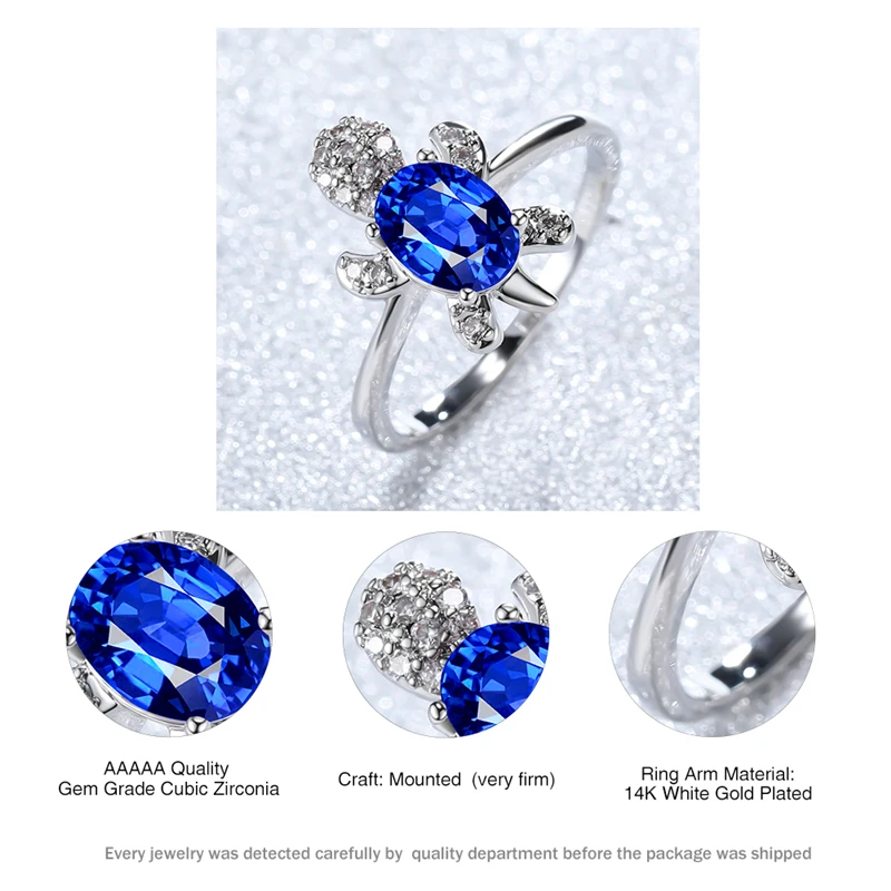 

Boho Female Blue Oval Crystal Ring Charm Silver Color Thin Wedding Rings For Women Cute Tortoise Zircon Stone Engagement Ring