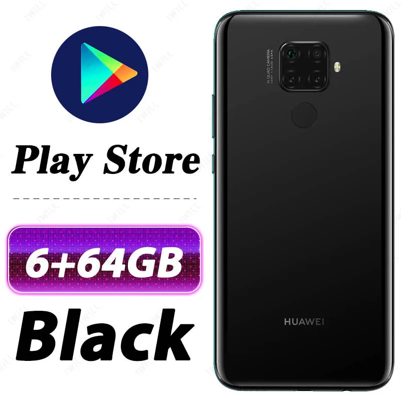 6G 64G Black 6,26 дюймов HUAWEI Nova 5z мобильный телефон Kirin 810 Восьмиядерный отпечаток пальца ID Поддержка Google play - Color: 6G 64G Black