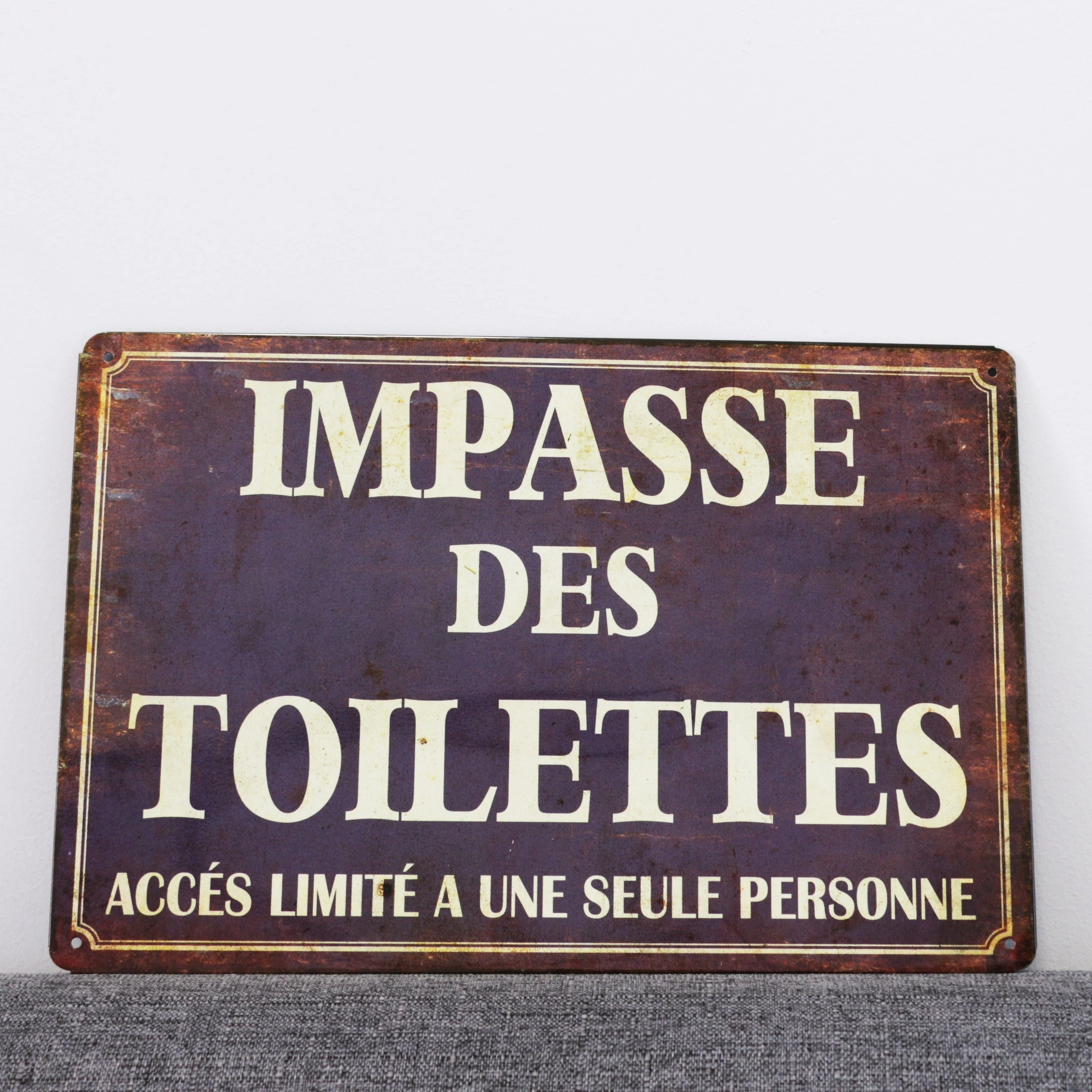 

Francais IMPASSE DES TOILETTES Metal Tin Sign Poster Plaque Bar Pub Club Cafe Home Plate For Wall Decor Art