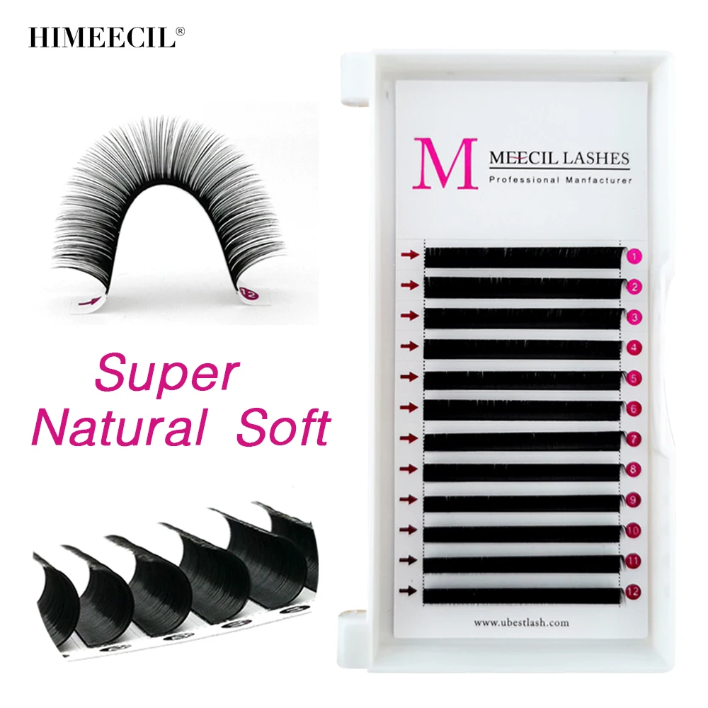 

HIMEECIL False Eyelashes Individual Eyelash Extension Faux Mink Thickness 0.07 Lashes Soft For Russian Volume Eyelash Extensions