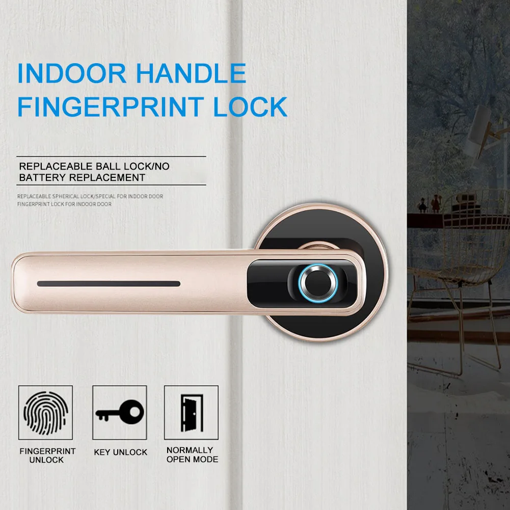 

Electronic Apartment Office Room Aluminum Alloy Semiconductor Smart Fingerprint Easy Install Bedroom Door Lock Home Security