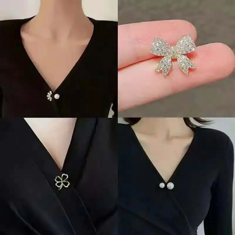 

Brooch pin female buckle anti emptied thin waist waist piecemeal artifact pearl brooch clothes wild accessories simple fix