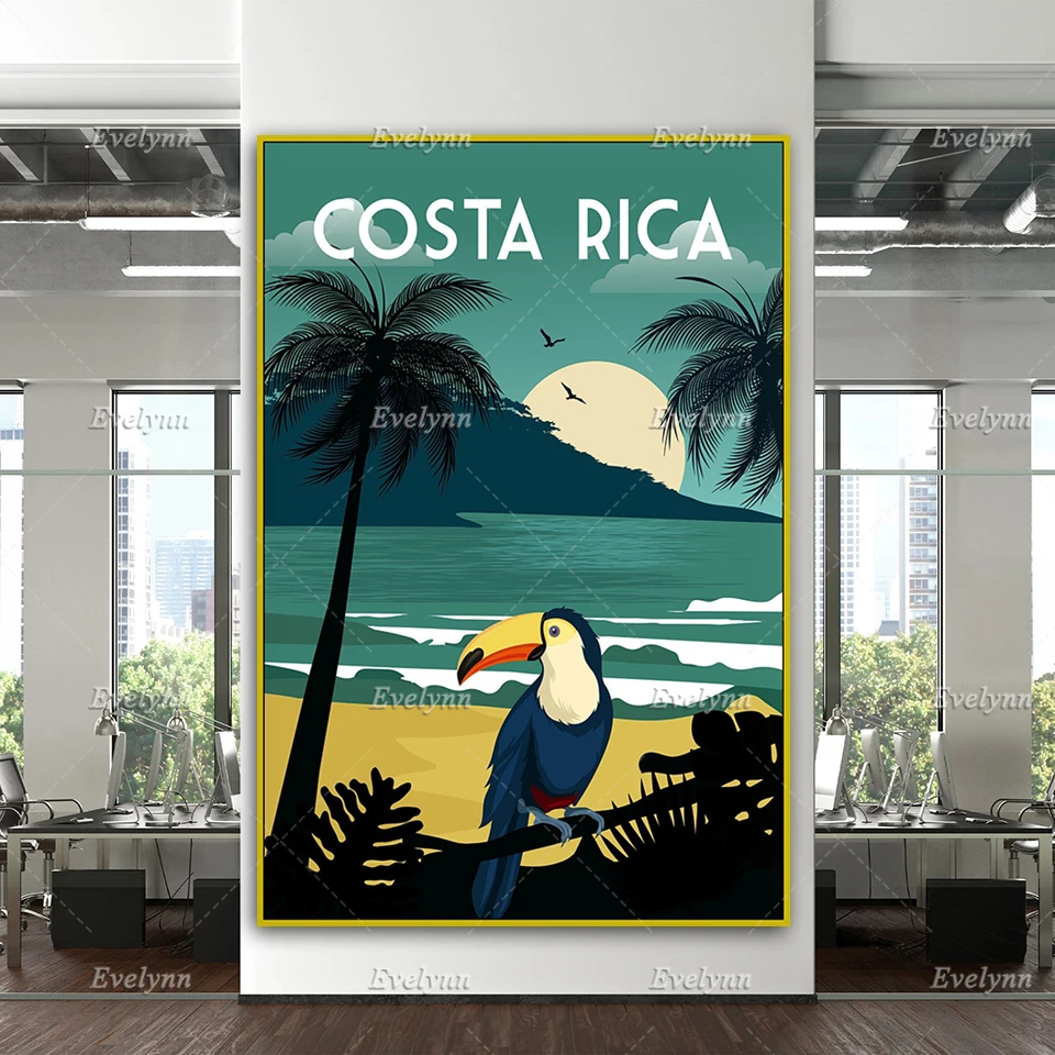 

Costa Rica Travel Print, Retro Costa Rica Poster, Costa Rica Wall Art, Retro Travel Wall Art, Home Decor Canvas Unique Gift
