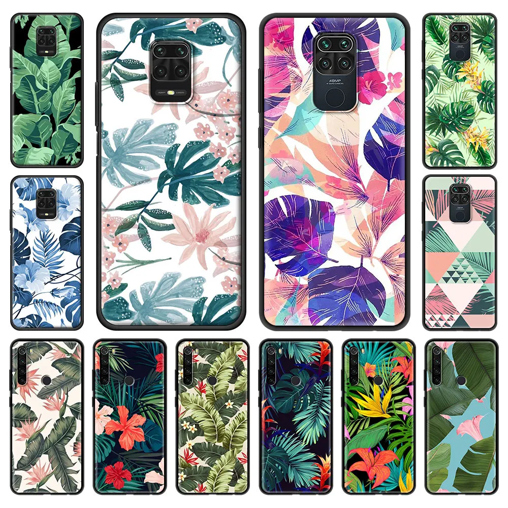 

Soft Case Cover for Redmi Note 9 9S 8 8T 7 8A 7A Note 10 Pro MAX Case 9A 9C K40 Pro Phone Coque Shell Banana Retro Leaves Flower