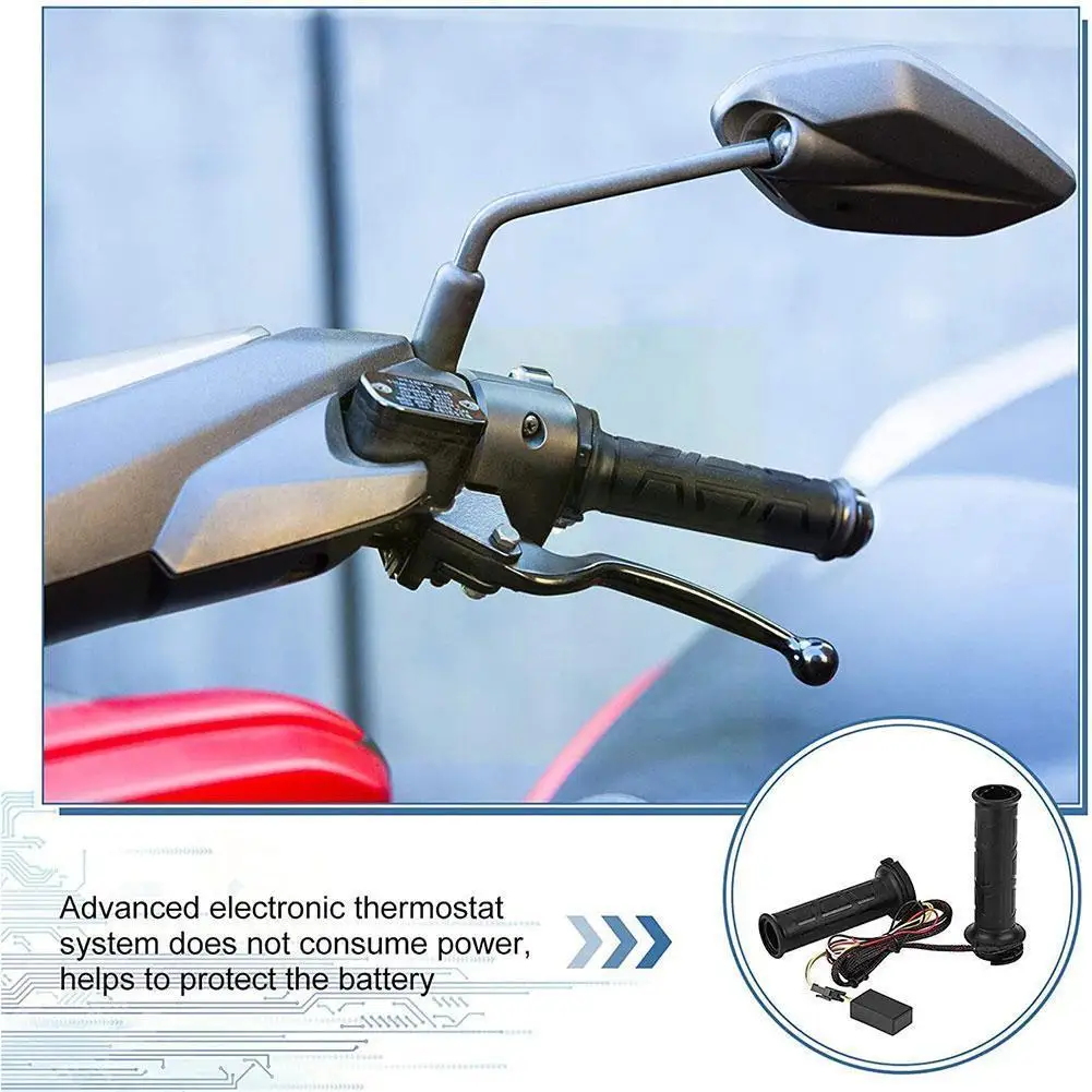 

Руль мотоциклетный с подогревом, 70 °C, зимняя Третья передача, противоскользящая регулировка температуры, руль подходит для квадроциклов, р...