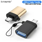 Переходник с Type C на USB 3,0 OTG для Macbook Xiaomi Micro usb штекер на Type c гнездо для Samsung USB C на micro конвертер
