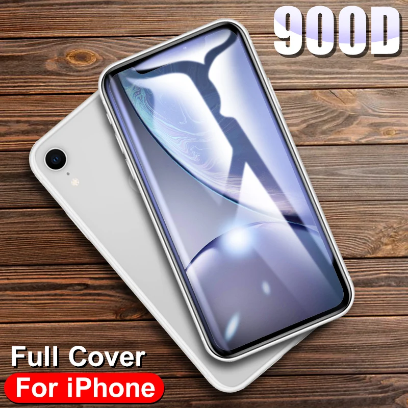 

900D Curved Full Cover Tempered Glass on For iPhone Xr X 11 Pro XS MAX Screen Protector protective glass on iphone Xr 11 pro Max