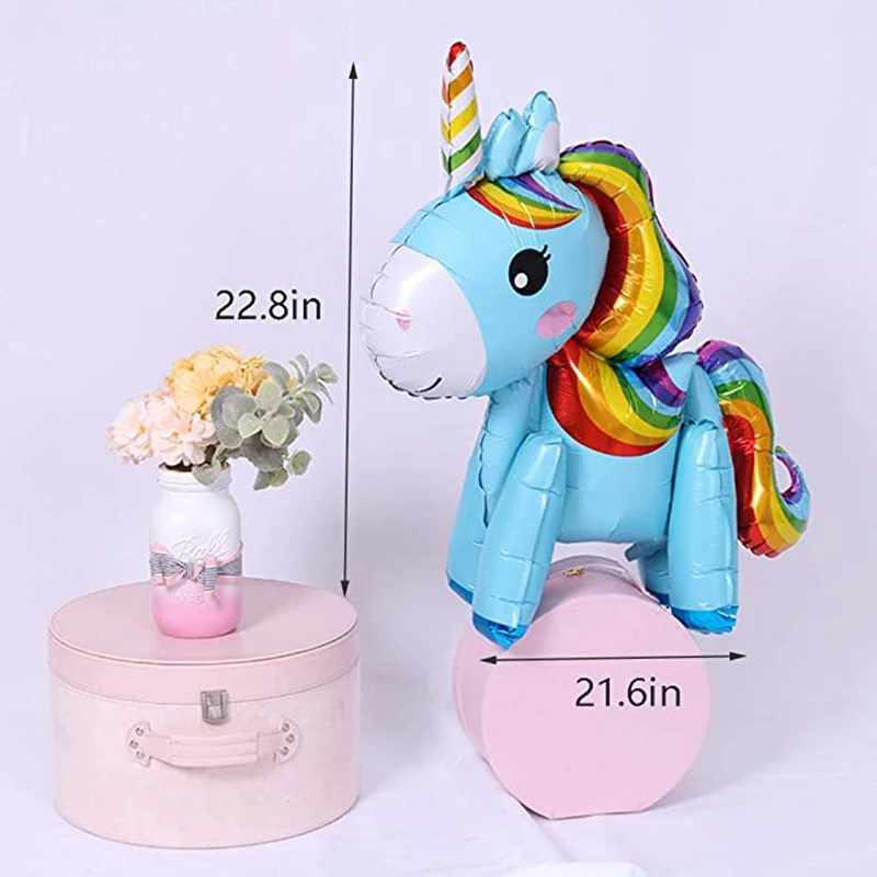 3D Pink Unicorn Balloon Rainbow Foil Balloons DIY Birthday Party Decorations Baby Shower Decor Kids Toys | Дом и сад