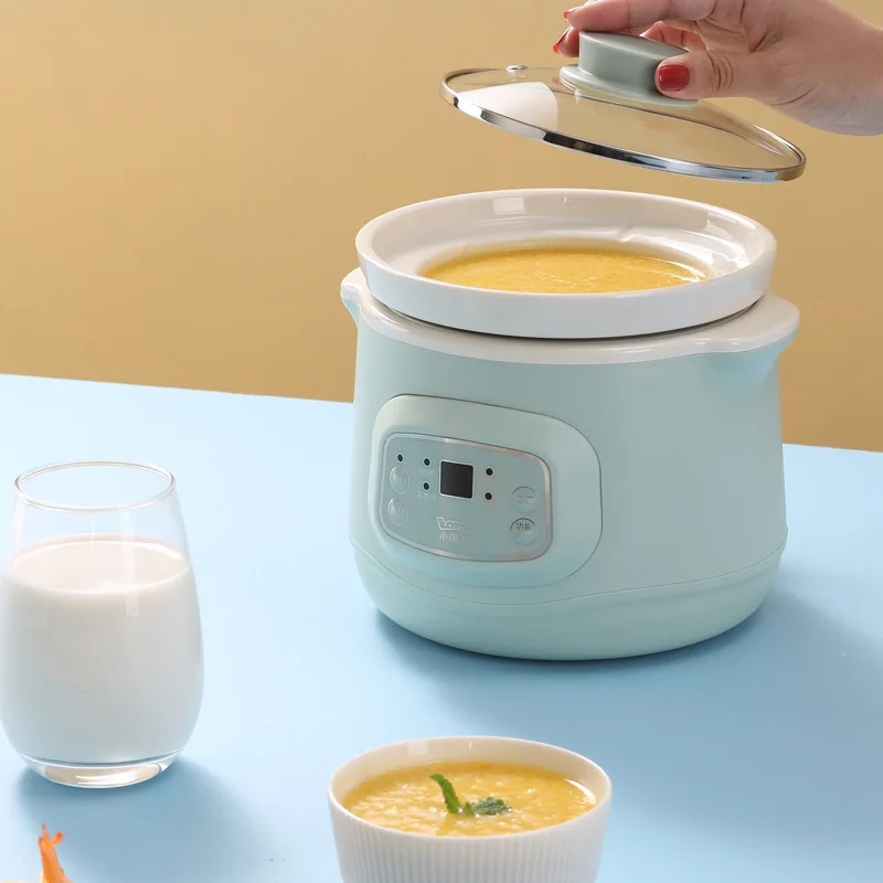

220V 1L Mini Electric Stewing Pot Ceramic Inner Multi Cooker Household Automatic Electric Slow Stewer Bird's Nest Stew