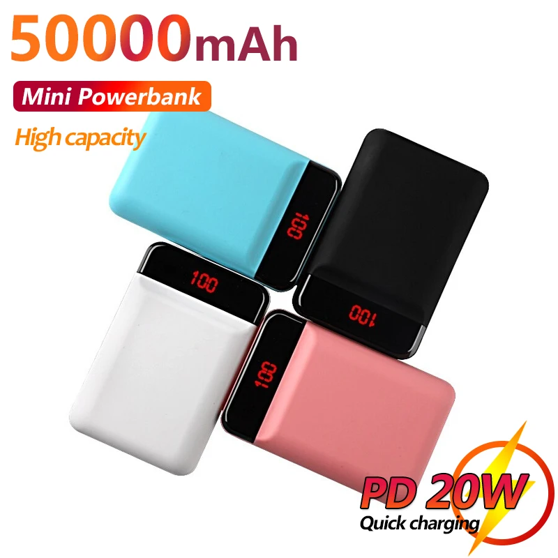 

Mini One-way Fast Charging 50000mAh External Battery Charger Portable Power Bank LCD Digital Display for Xiaomi Iphone Samsung