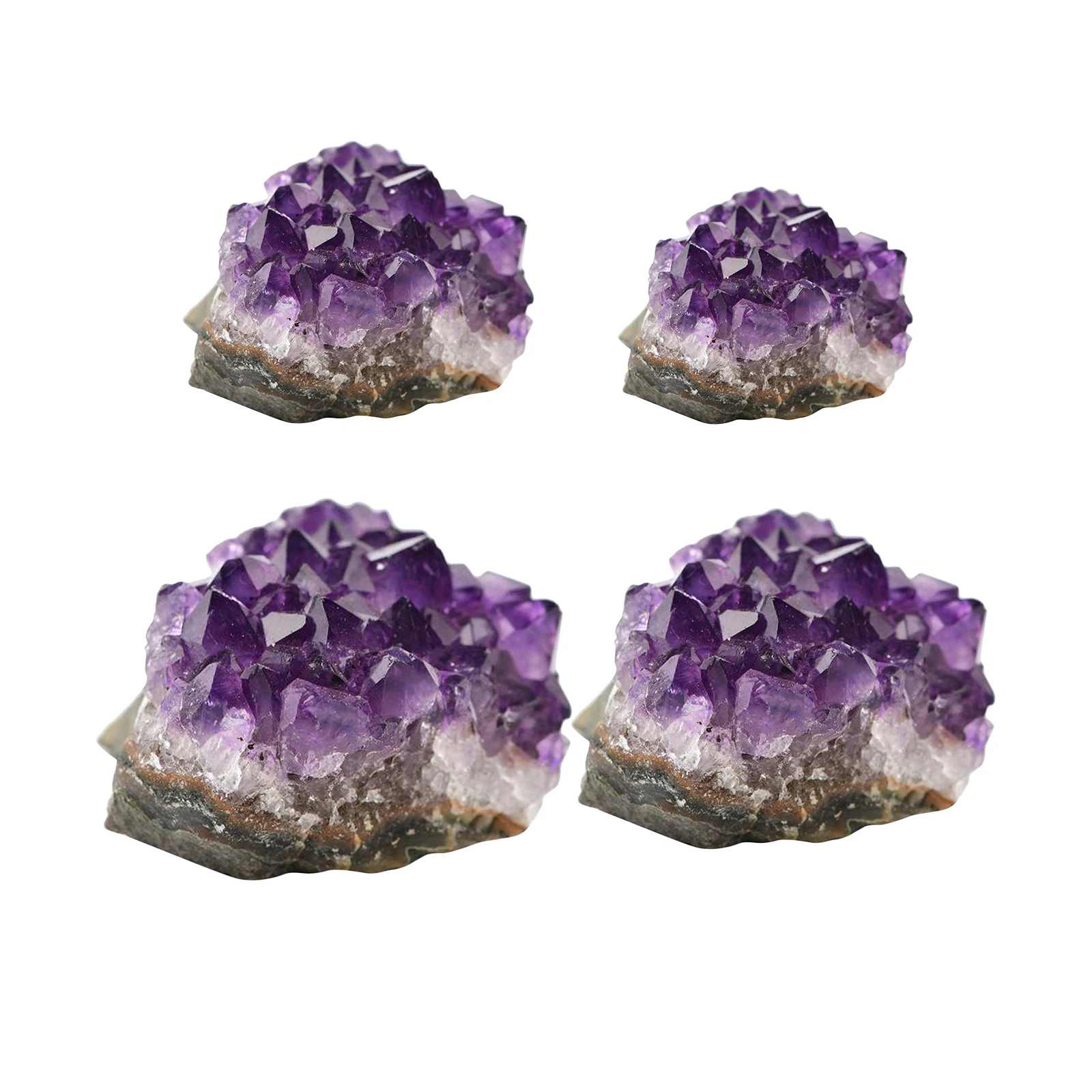 

Natural Amethyst Quartz Crystal Cluster, Druzy Geode Specimen Gemstone Sculpture for Spiritual Home Decoration