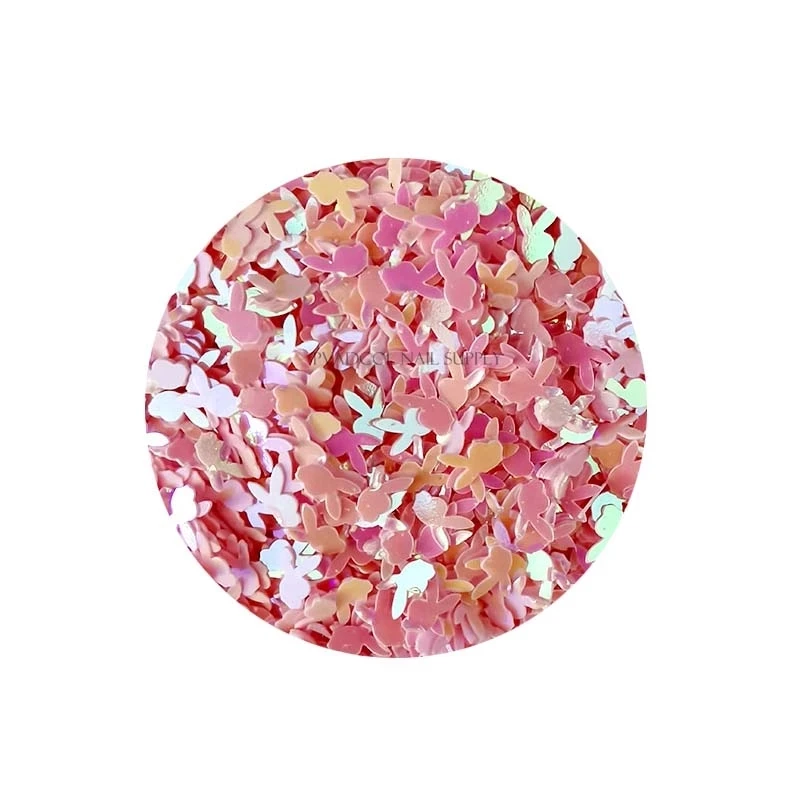 Голографический 3D блеск для ногтей с головой кролика 20 г | Красота и здоровье