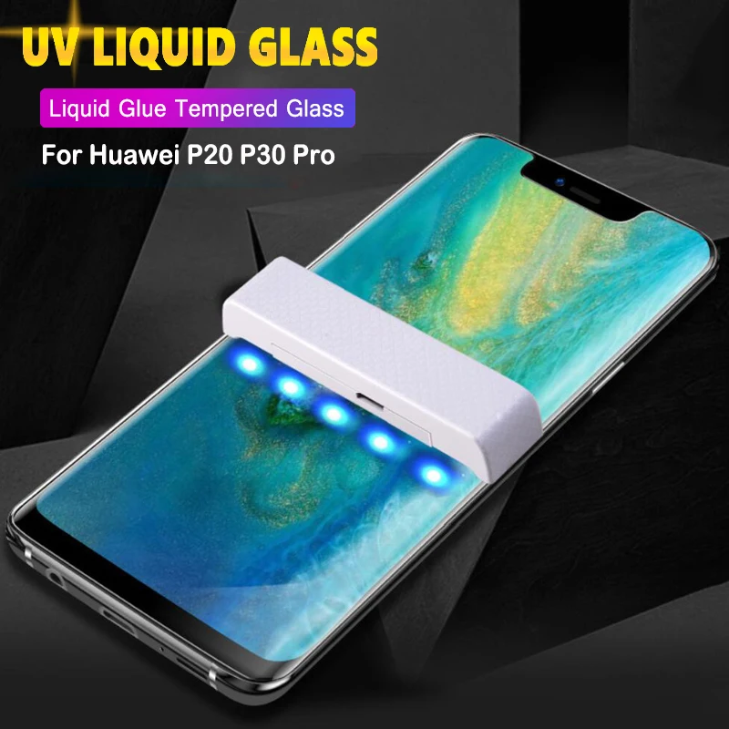 УФ светильник Lamorniea 100D полная проклейка протектор Sceen для Huawei Mate 30 20 Pro Lite жидкое