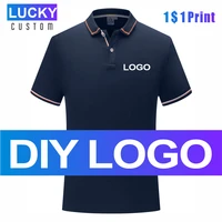 mens short sleeved polo shirt custom printing embroidery logo casual business shirt solid color lapel clothes 4xl lucky custom