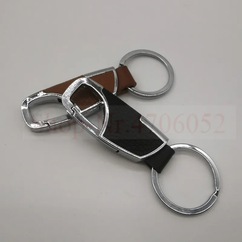 Металлический кожаный брелок для ключей автомобилей Mercedes BMW Audi VW Nissan Honda
