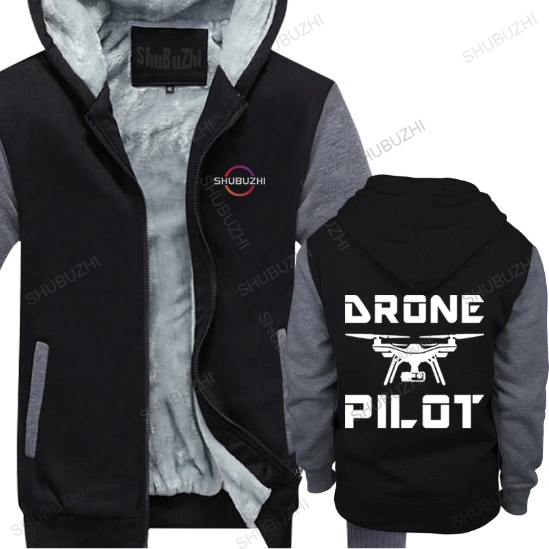 

new arrived mens high quality hoodie winter thick pullover Pilot Drone Professional Adult cotton hooded sweatshirt fleece jacket